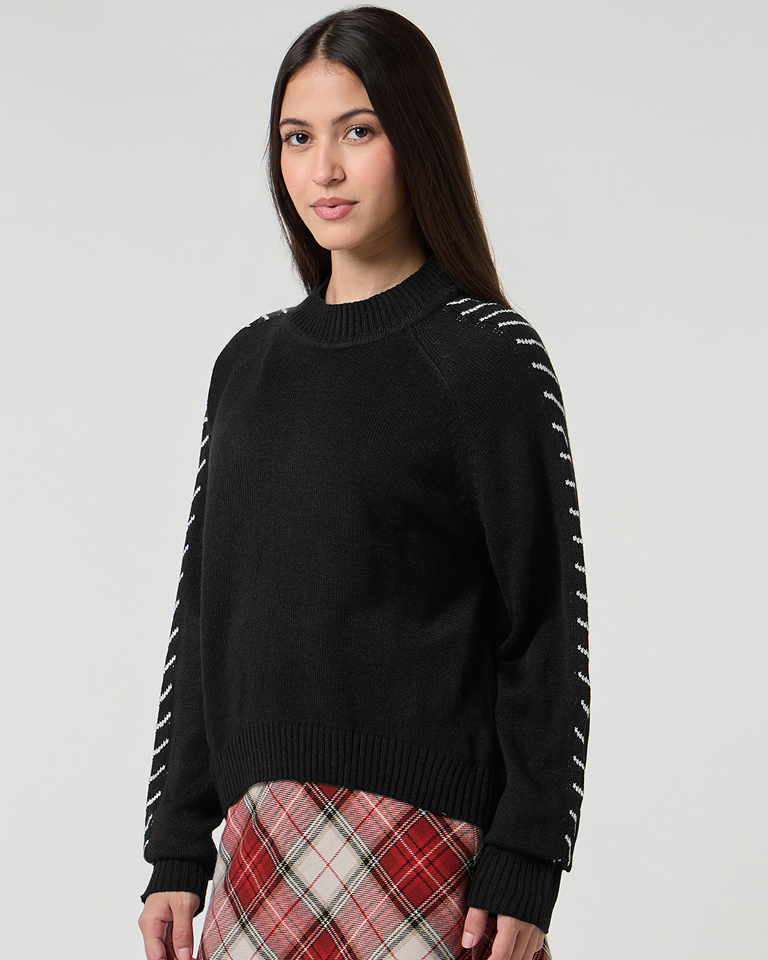 Shop Women's Jet Black Oversized Sweater-Back