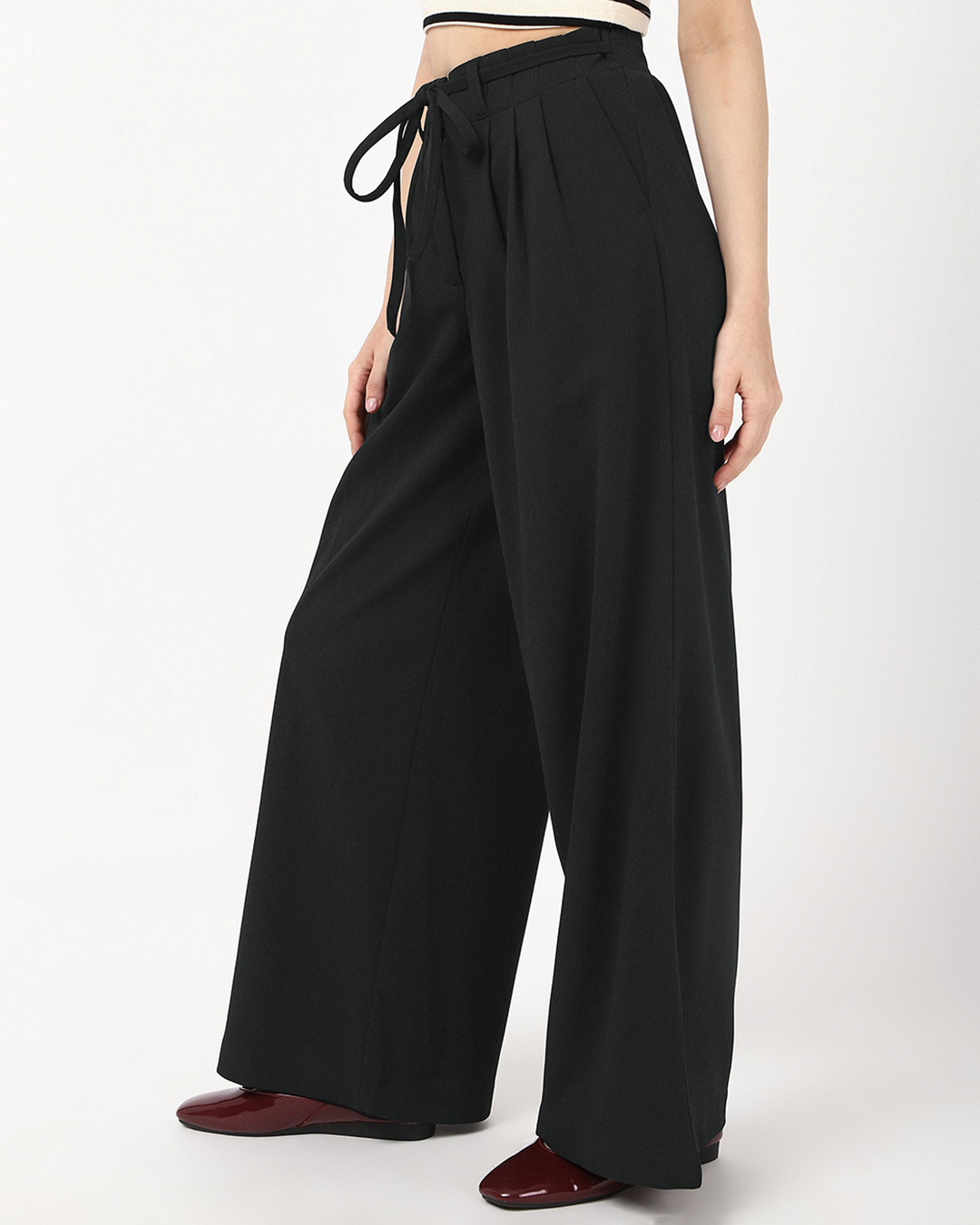 Shop Women's Jet Black Korean Pants-Back
