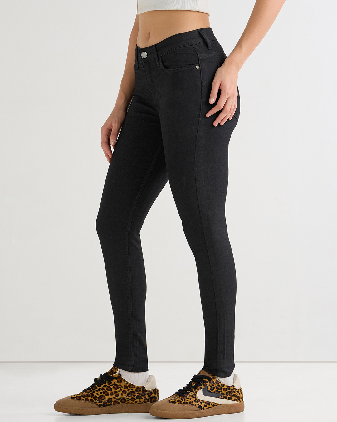 Shop Women's Jet Black Skinny Fit Jeans-Back