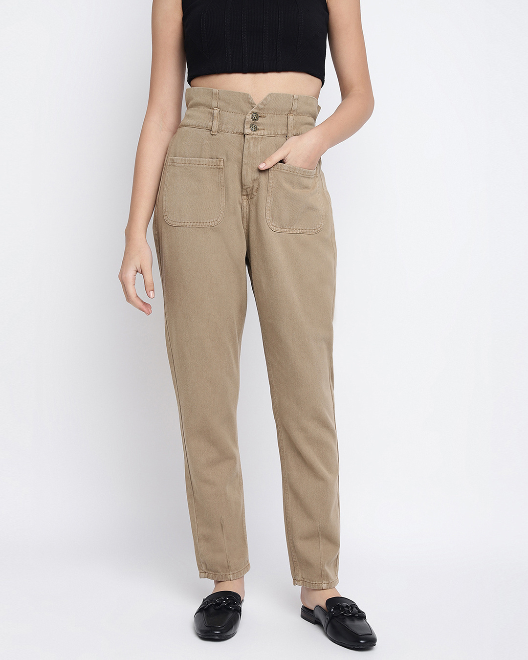 Buy Women S Khaki Jeans Online At Bewakoof