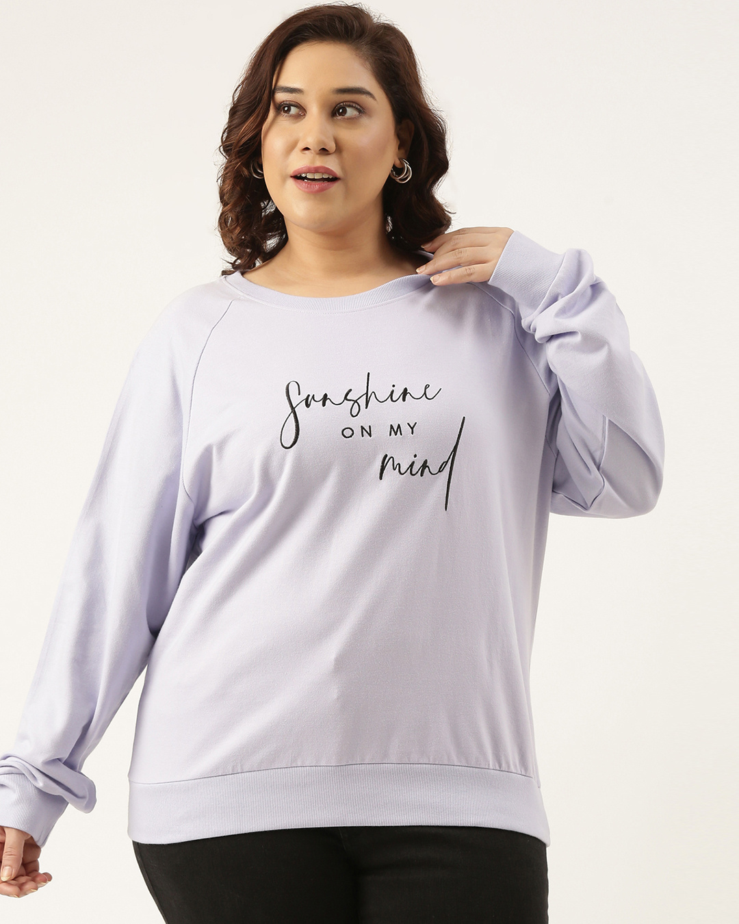 Women Lavender CALM MOOD Oversized Sweatshirt