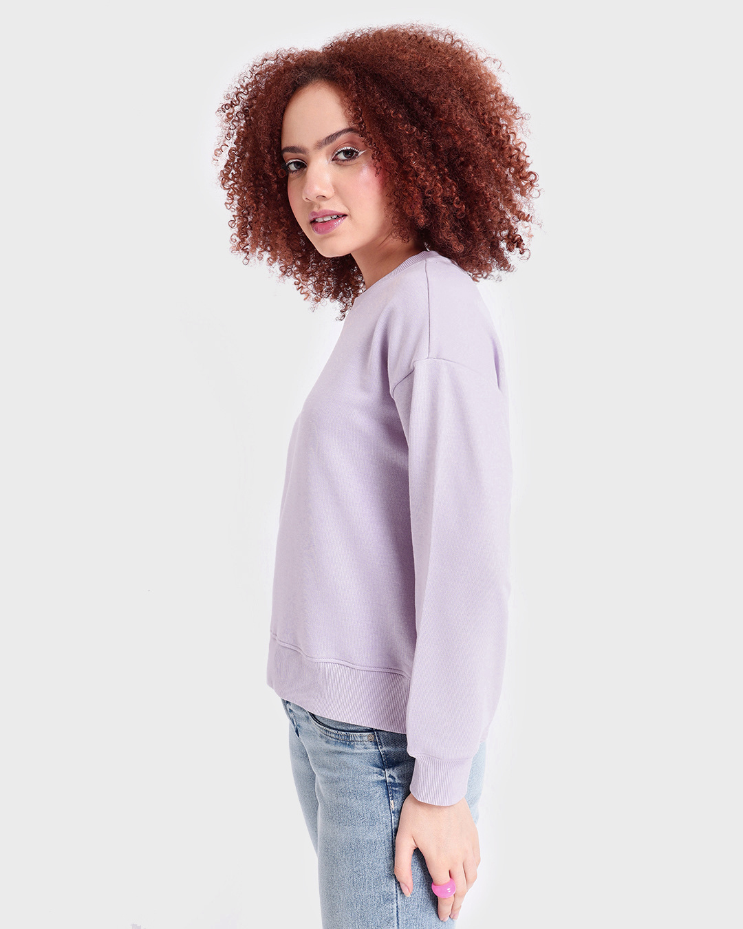 Shop Women's Lavender Fog Oversized Sweatshirt-Back
