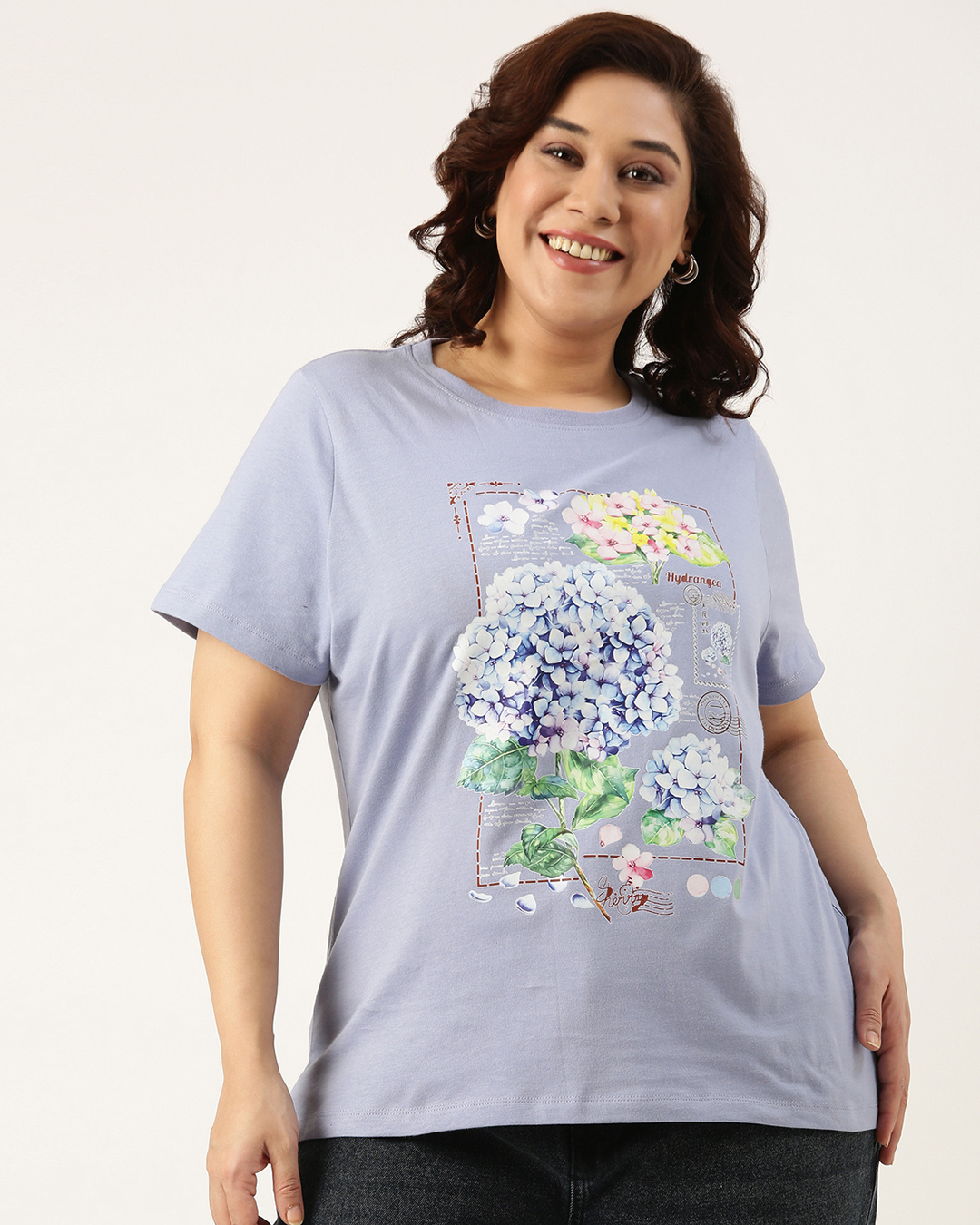 Lavender Graphic Print T-Shirt
