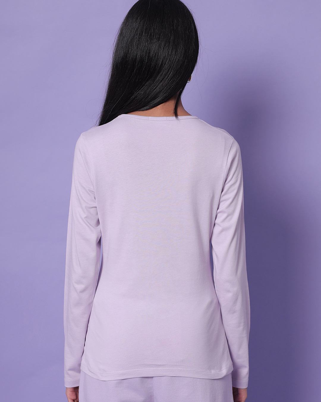 Shop Women's  Lavender Perfect Balance Slim Fit T-shirt-Back