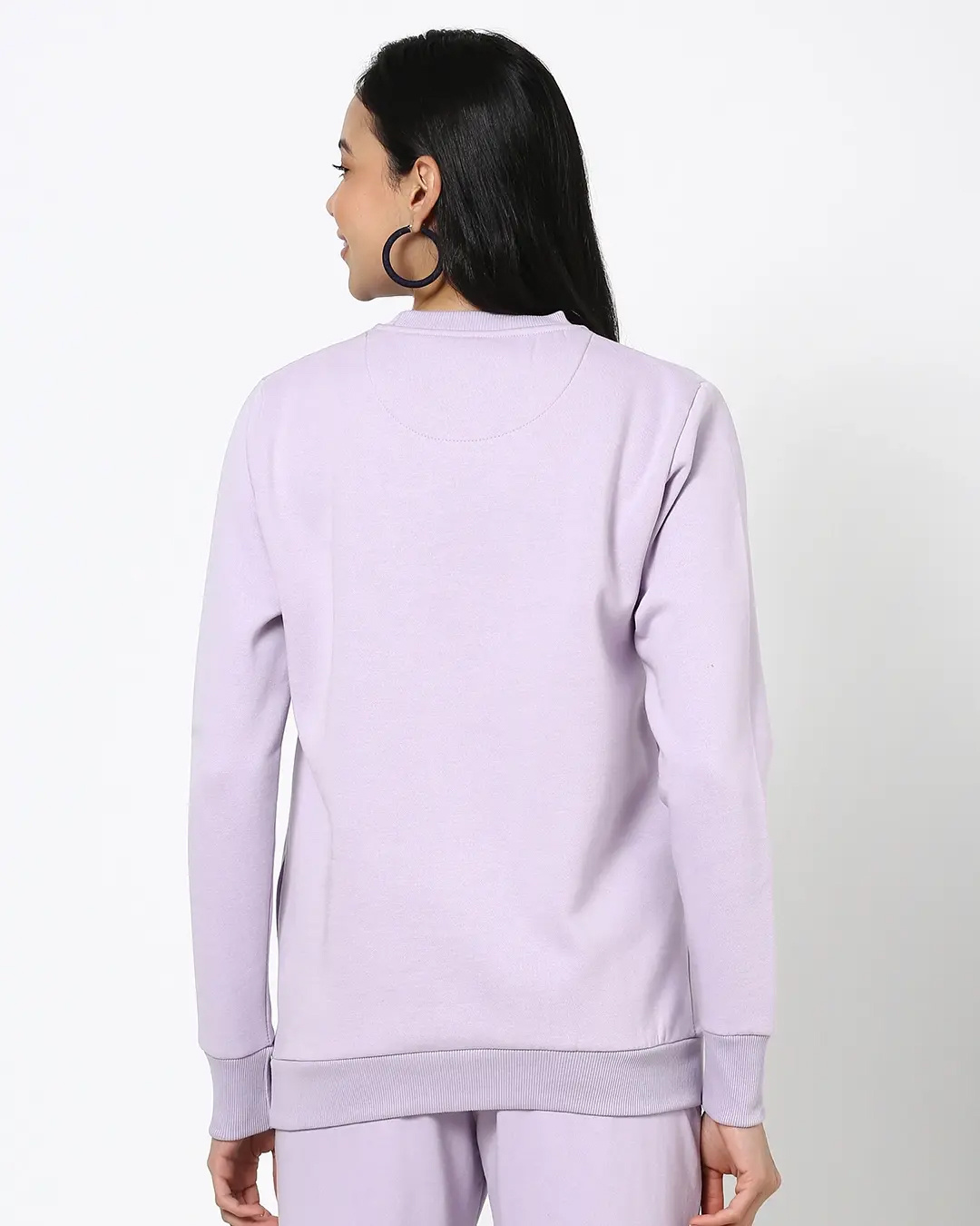 Shop Women's Lavender Printed Lilac Relaxed Fit Sweatshirt-Back