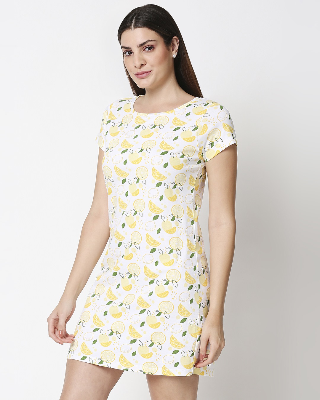 Shop Women's Lemon All Over Printed Night Dress-Back