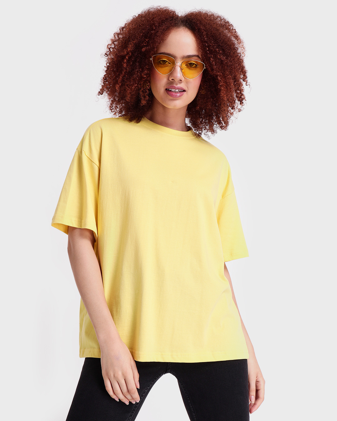 Buy Women's Yellow Oversized T-shirt Online at Bewakoof