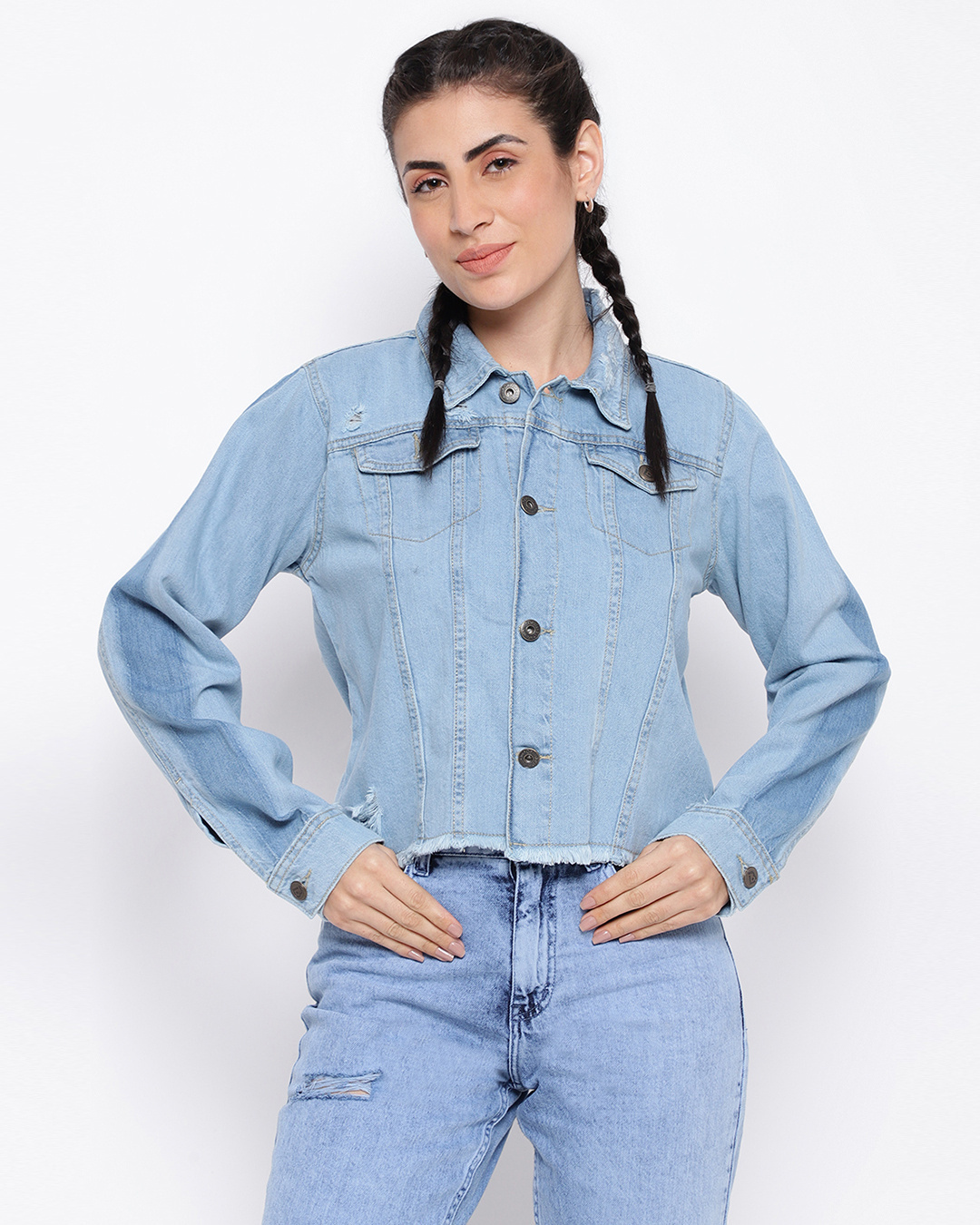 Buy Women's Light Blue Denim Jacket Online at Bewakoof