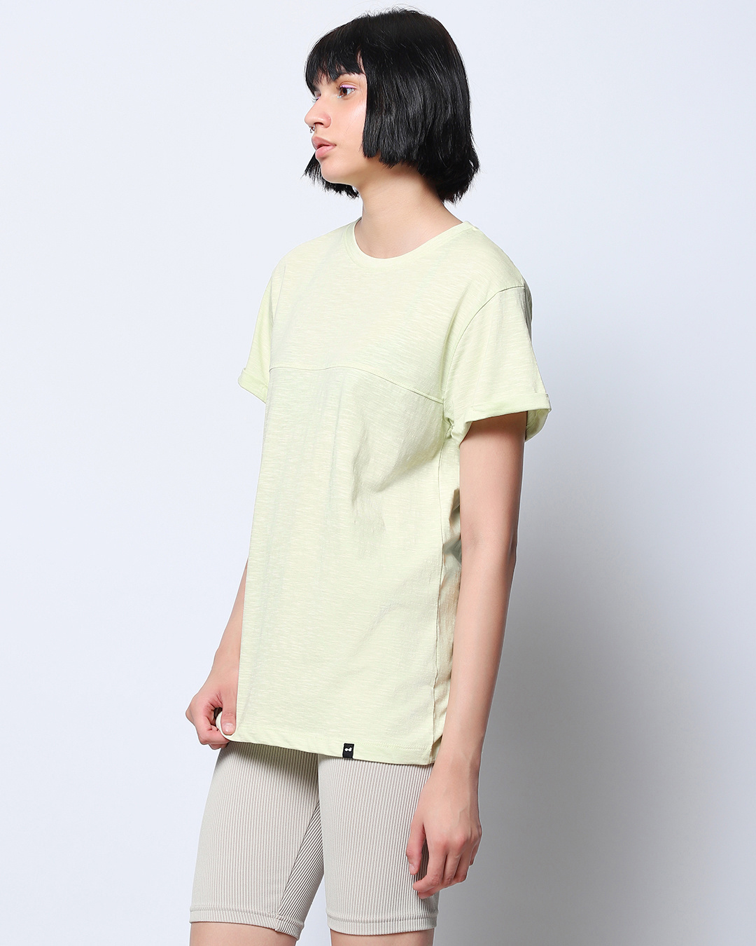 Shop Women's Light Green Boyfriend T-shirt-Back