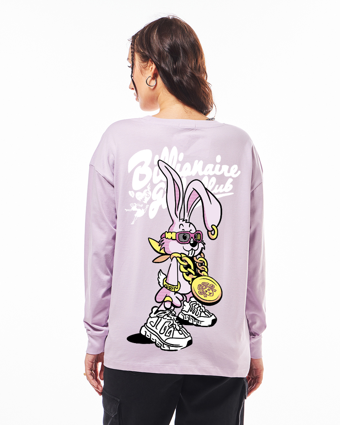 Buy Women's Lilac Bloom Billionaire Girls Club Graphic Printed ...