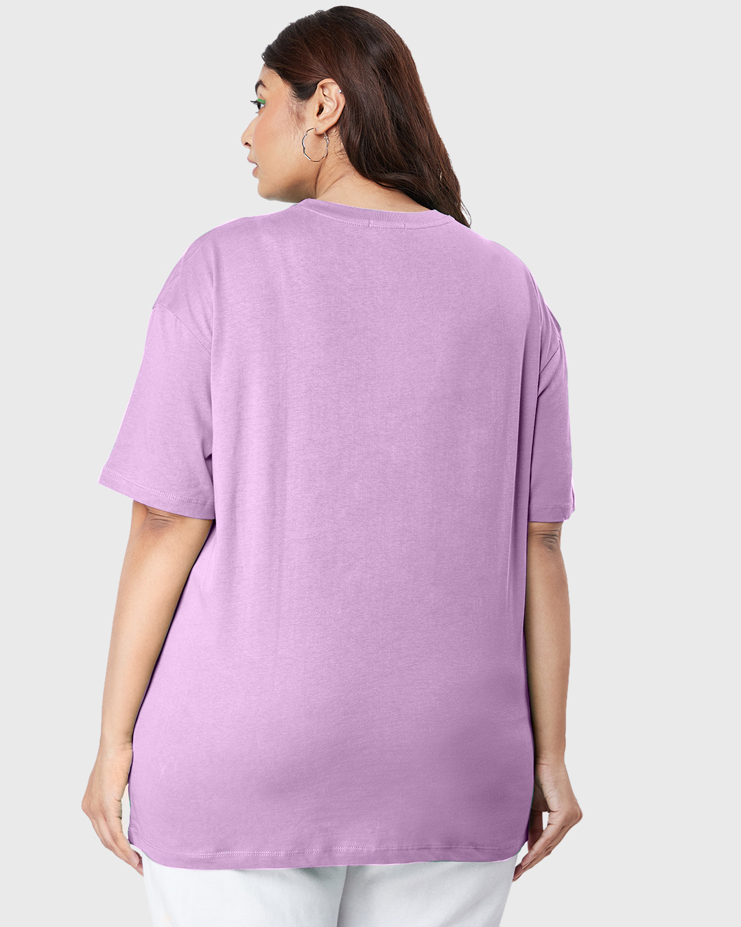 Shop Women's Lilac Bloom Plus Size Oversized T-shirt-Back