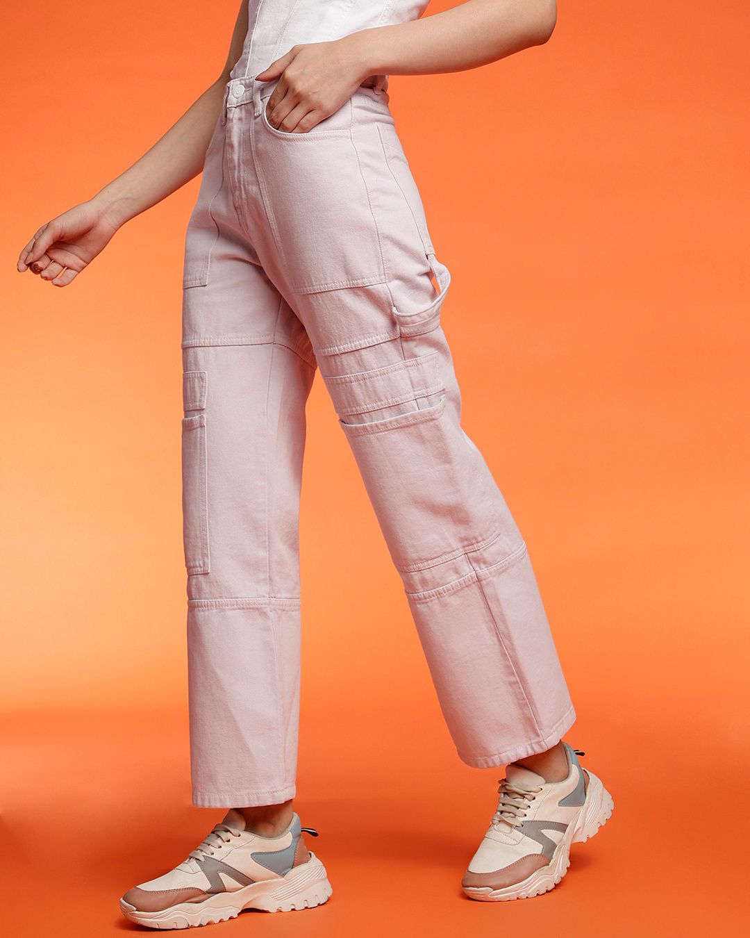 Shop Women's Lilac Carpenter Jeans-Back