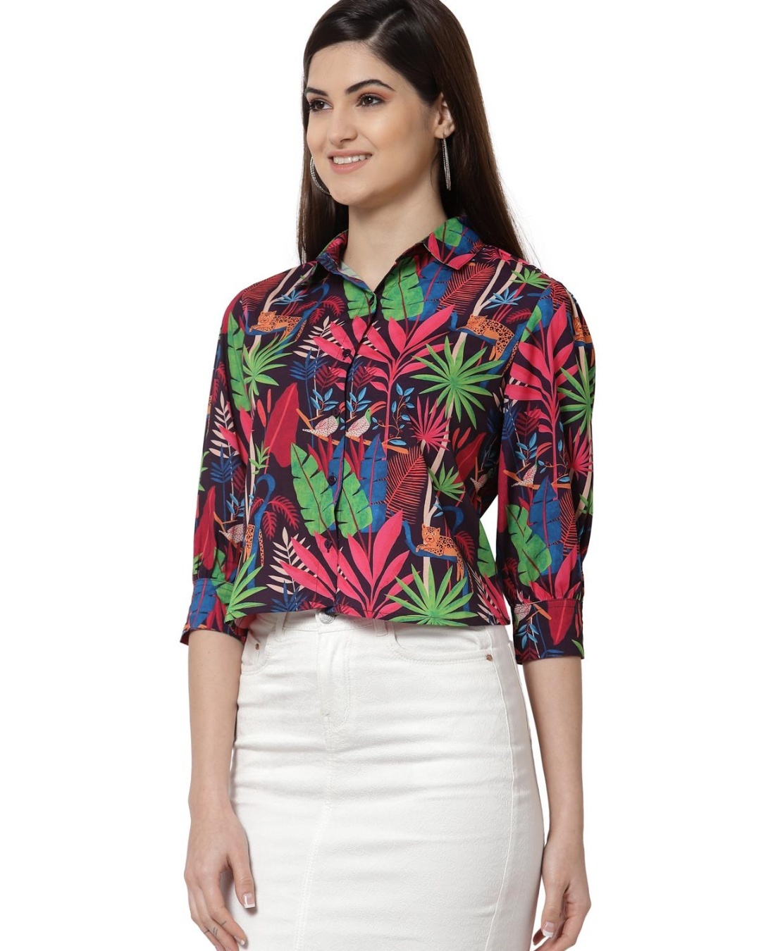 Shop Women's Maroon All Over Floral Printed Shirt-Back