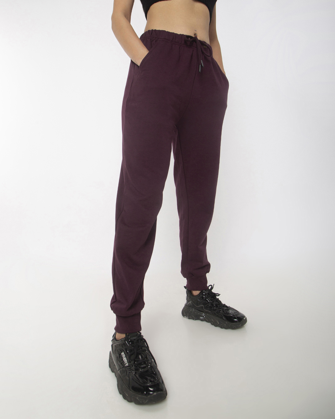 Buy Women's Maroon Joggers Online at Bewakoof