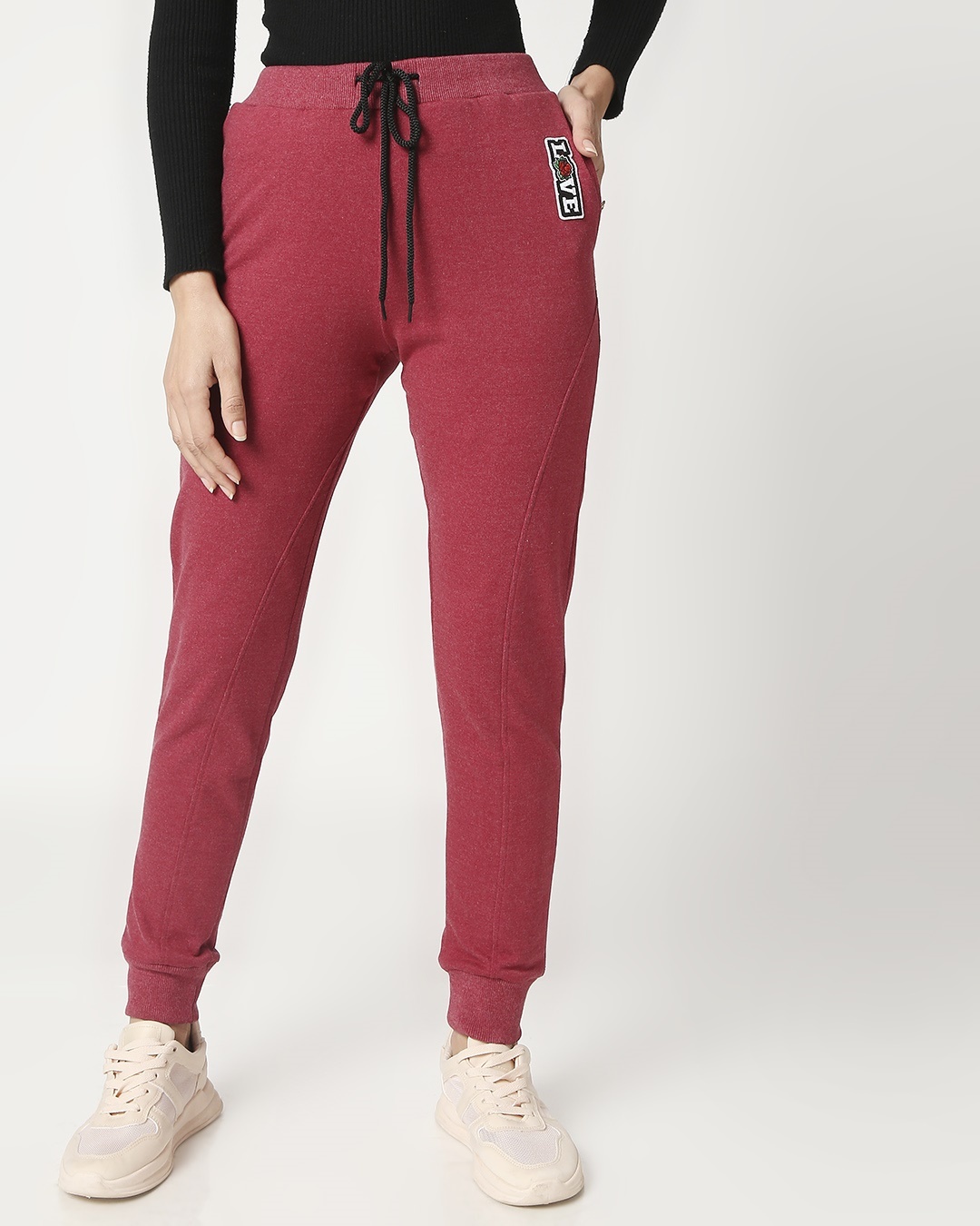 Shop Women's Red Slim Fit Joggers-Back