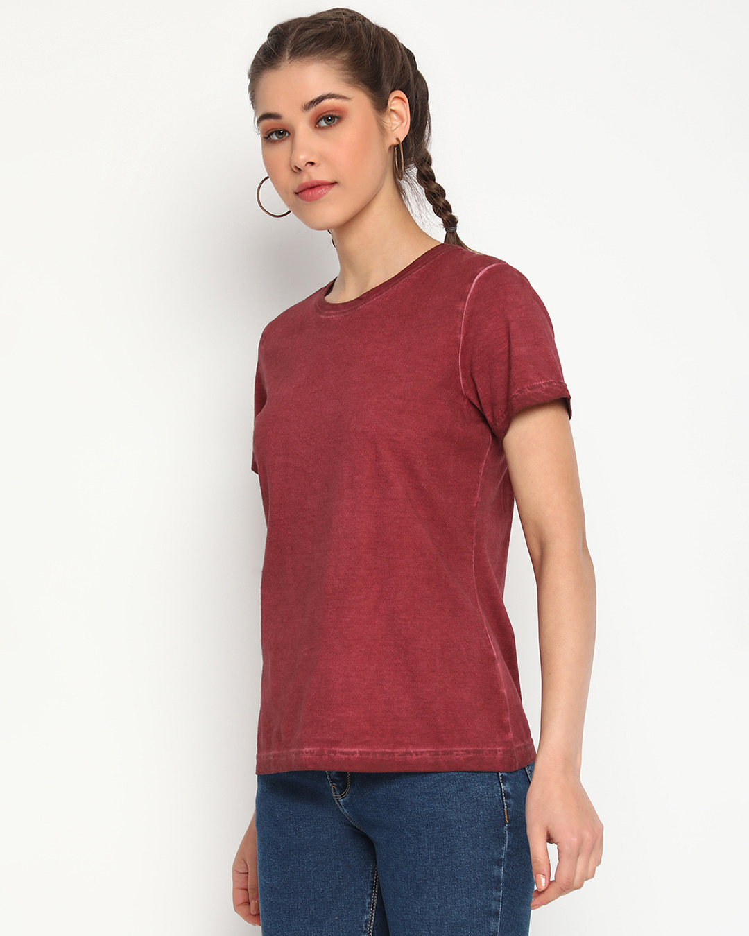 Shop Women's Maroon Typography T-shirt-Back