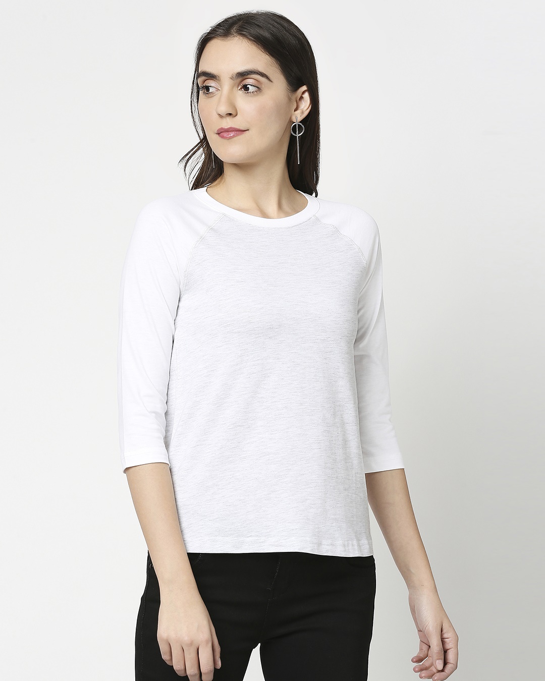 Shop Women's Melange Raglan T-Shirt-Back