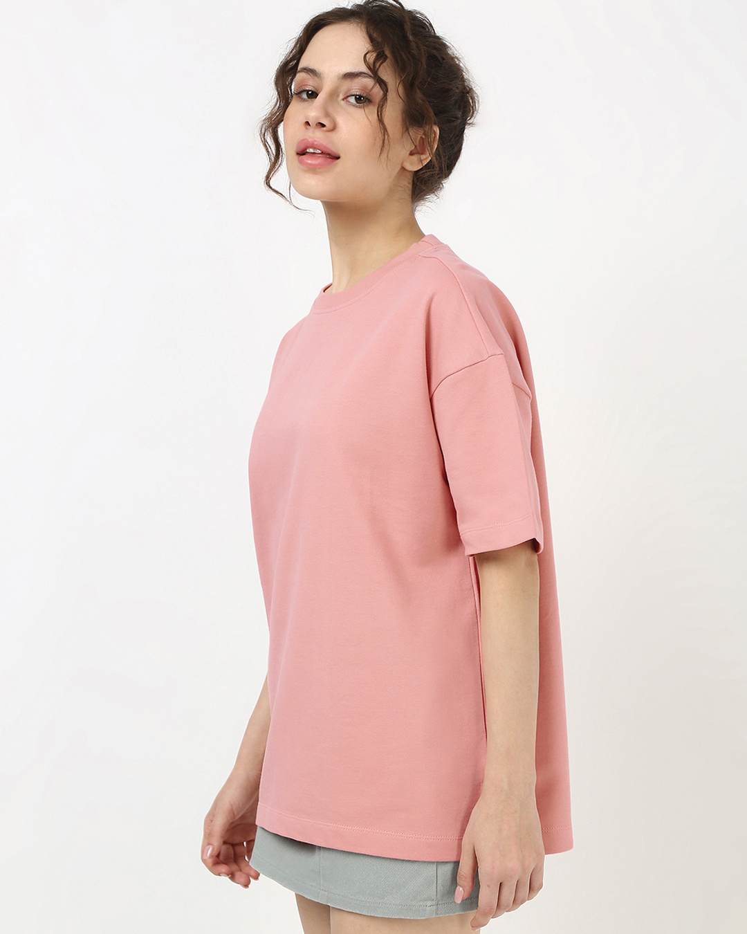 Shop Women's Mellow Rose Pink Oversized T-shirt-Back