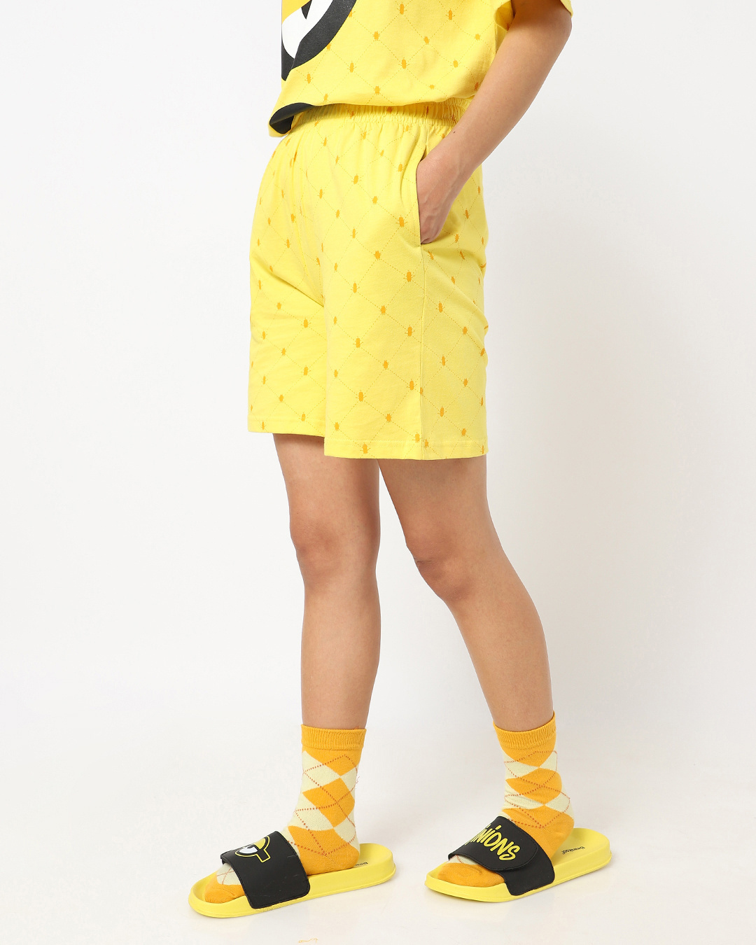 Shop Women's Yellow Minion AOP Shorts-Back