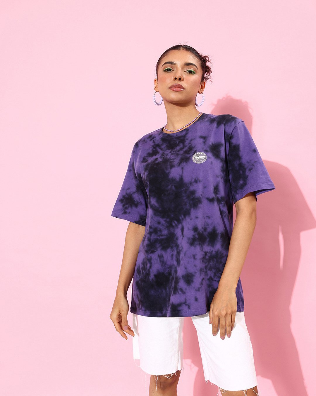 Shop Women's Multicolor Tie & Dye Oversized T-shirt-Back