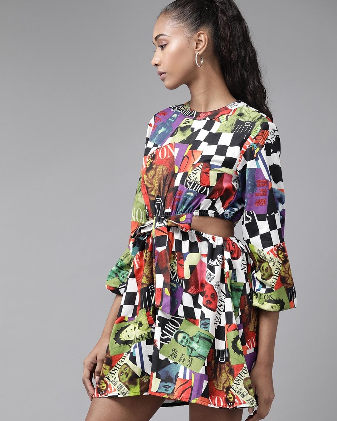 Shop Women's Multicolor All Over Printed Dress-Back