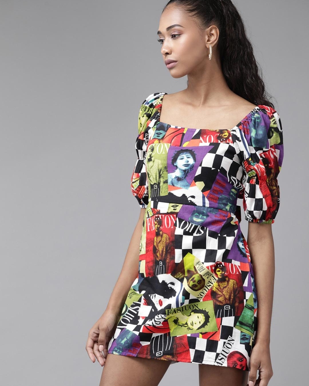 Shop Women's Multicolor All Over Printed Dress-Back