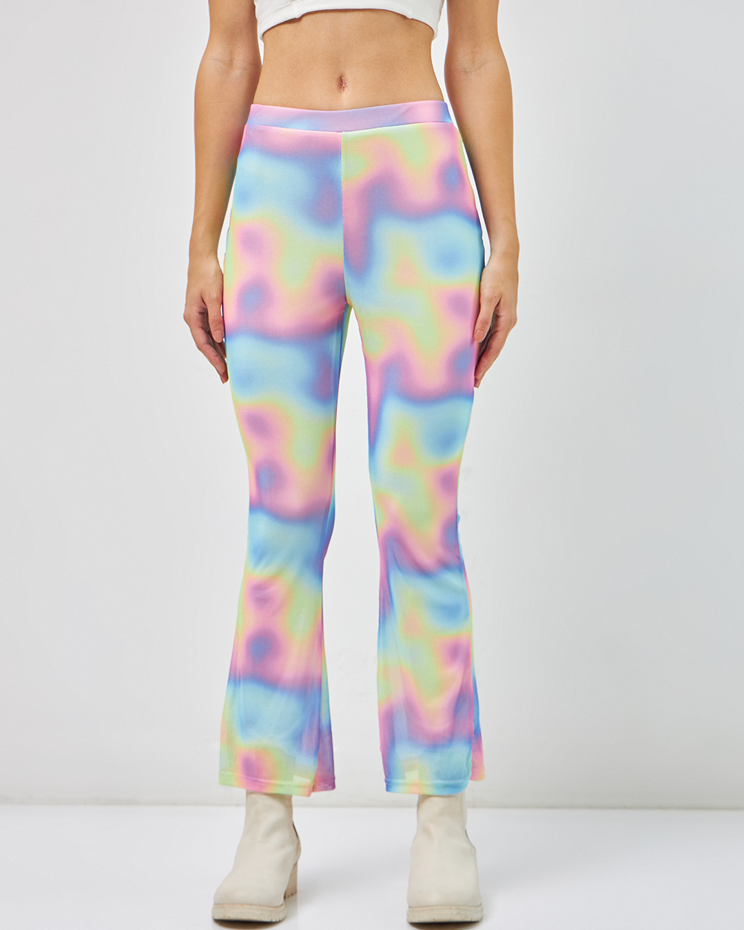 Shop Women's Multicolor All Over Printed Flared Pants-Back