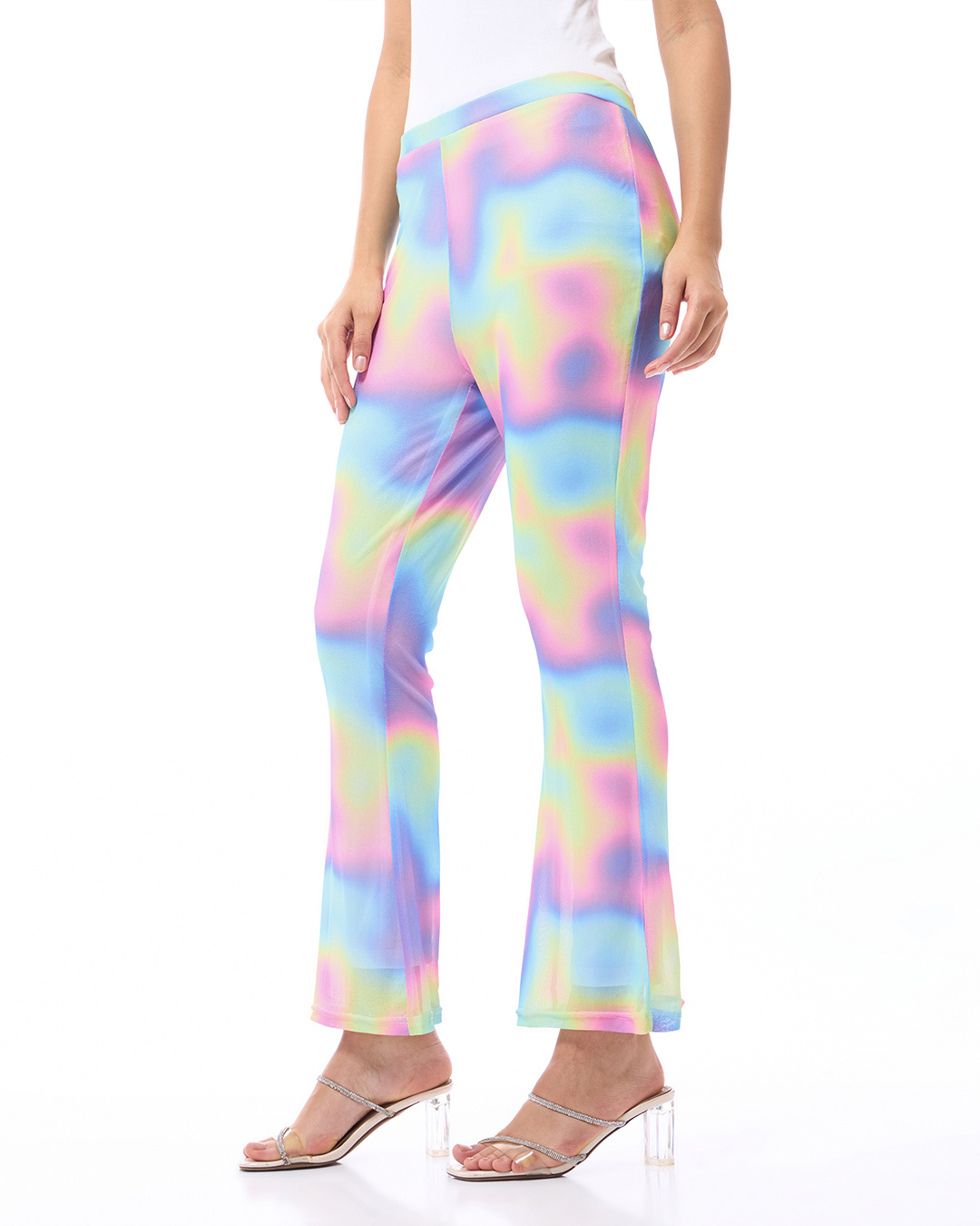Shop Women's Multicolor All Over Printed Flared Pants-Back