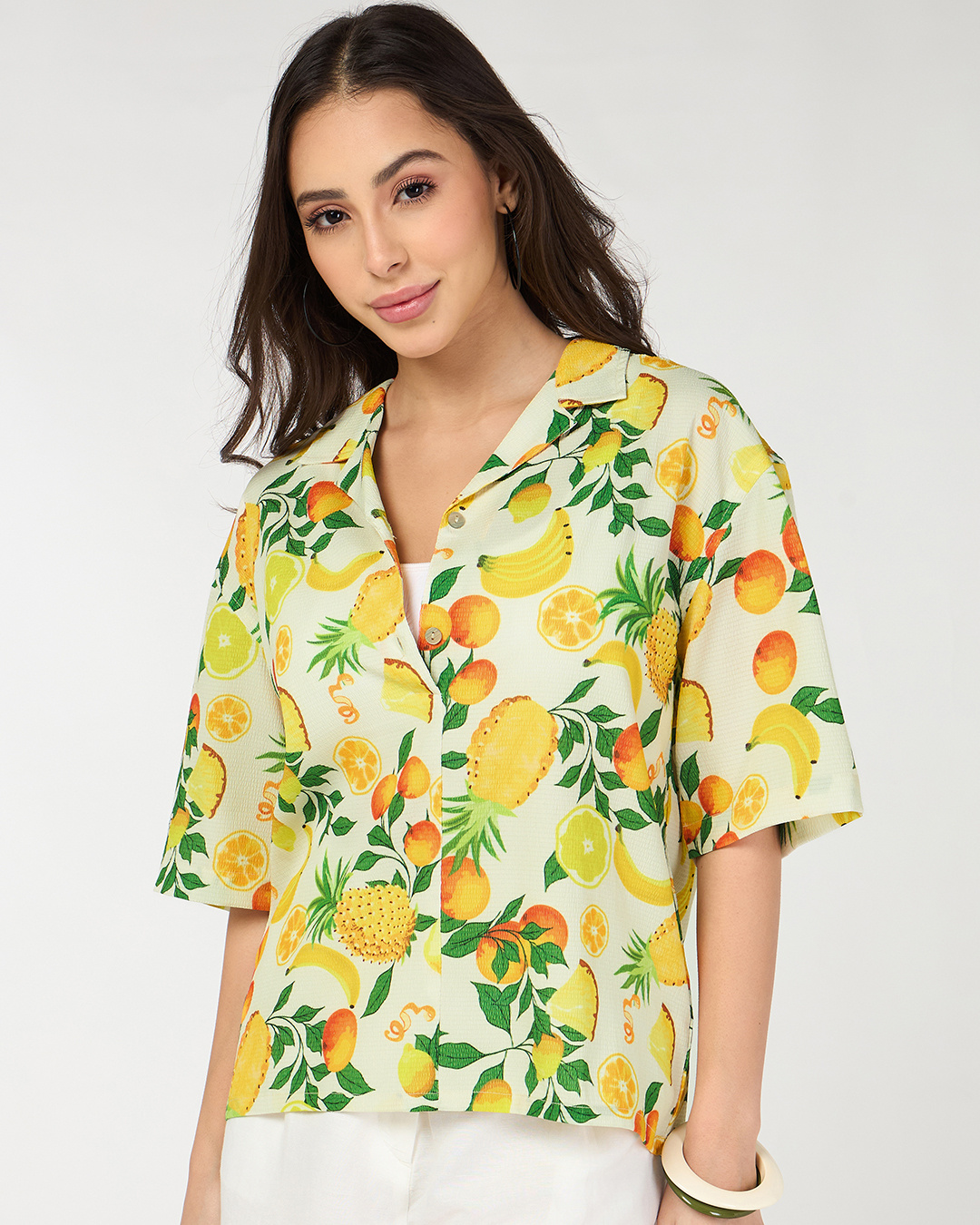Shop Women's Multicolor All Over Printed Oversized Shirt-Back