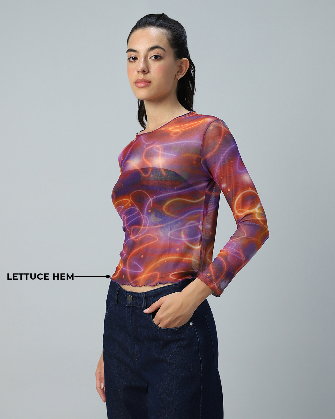 Shop Women's Multicolor All Over Printed Slim Fit Short Top-Back