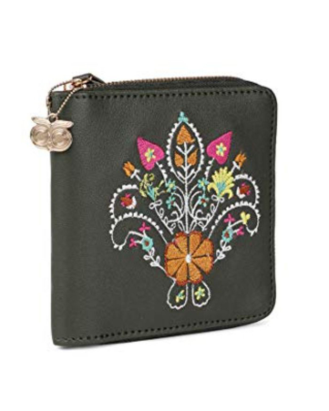 Shop Women's Multicolor Floral Embroidered Mini Wallet-Back