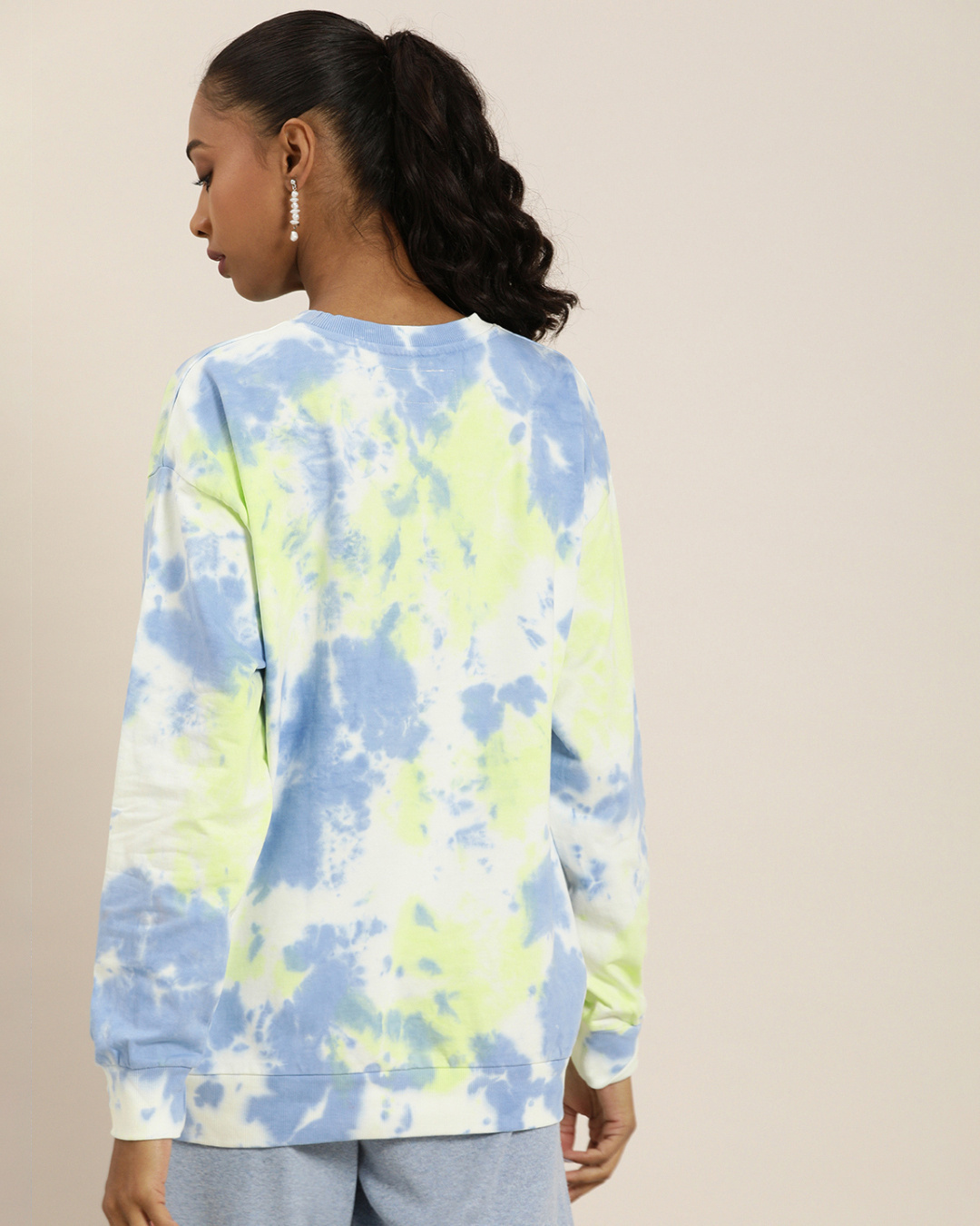 Shop Women's Multicolor Tie & Dye Oversized Sweatshirt-Back