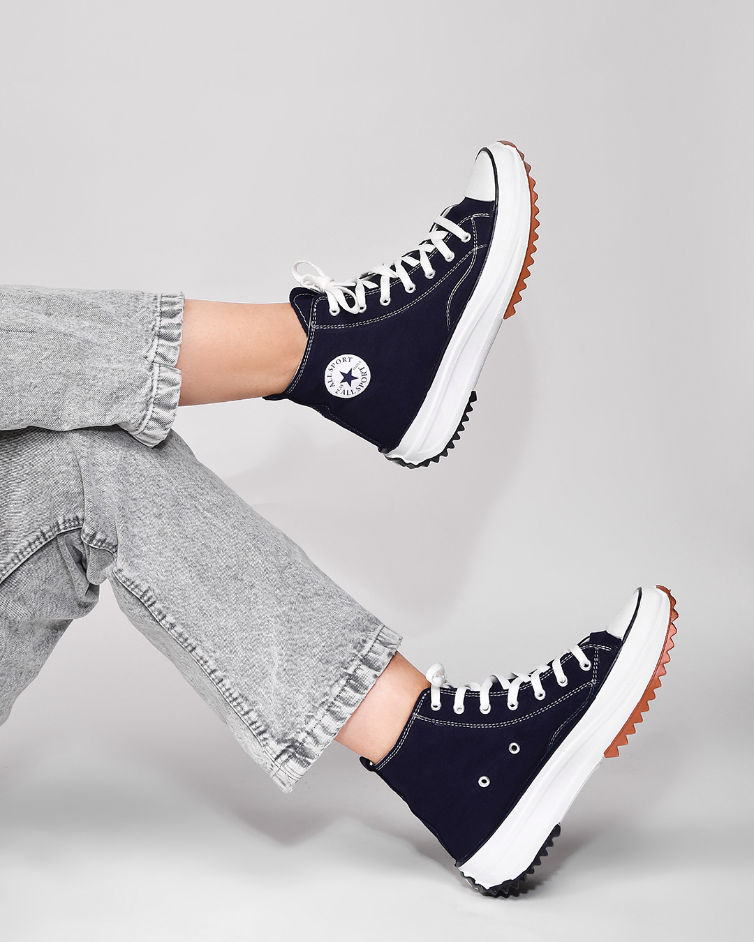 Flash in Navy Jeweled High Top Sneakers