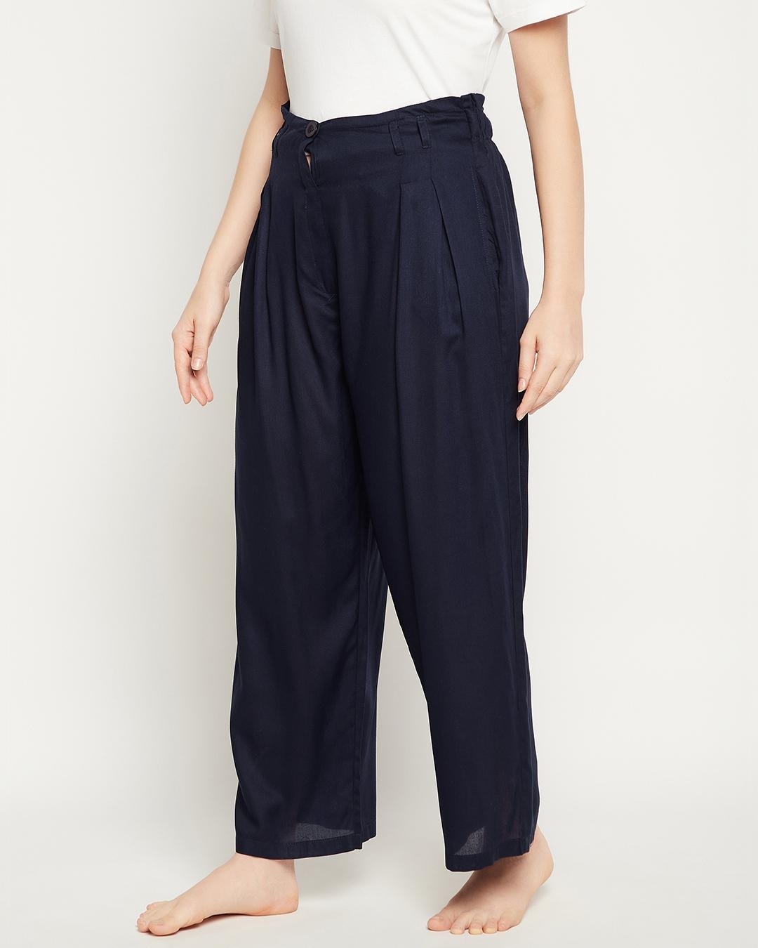 Shop Women's Navy Blue Pyjamas-Back