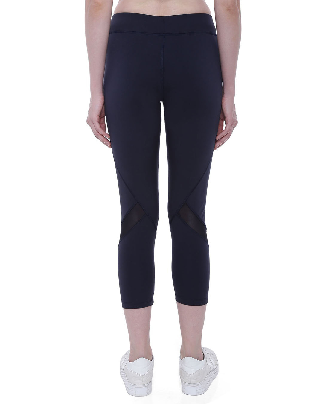 Shop Women's Navy Color Block Skinny Fit Tights-Back