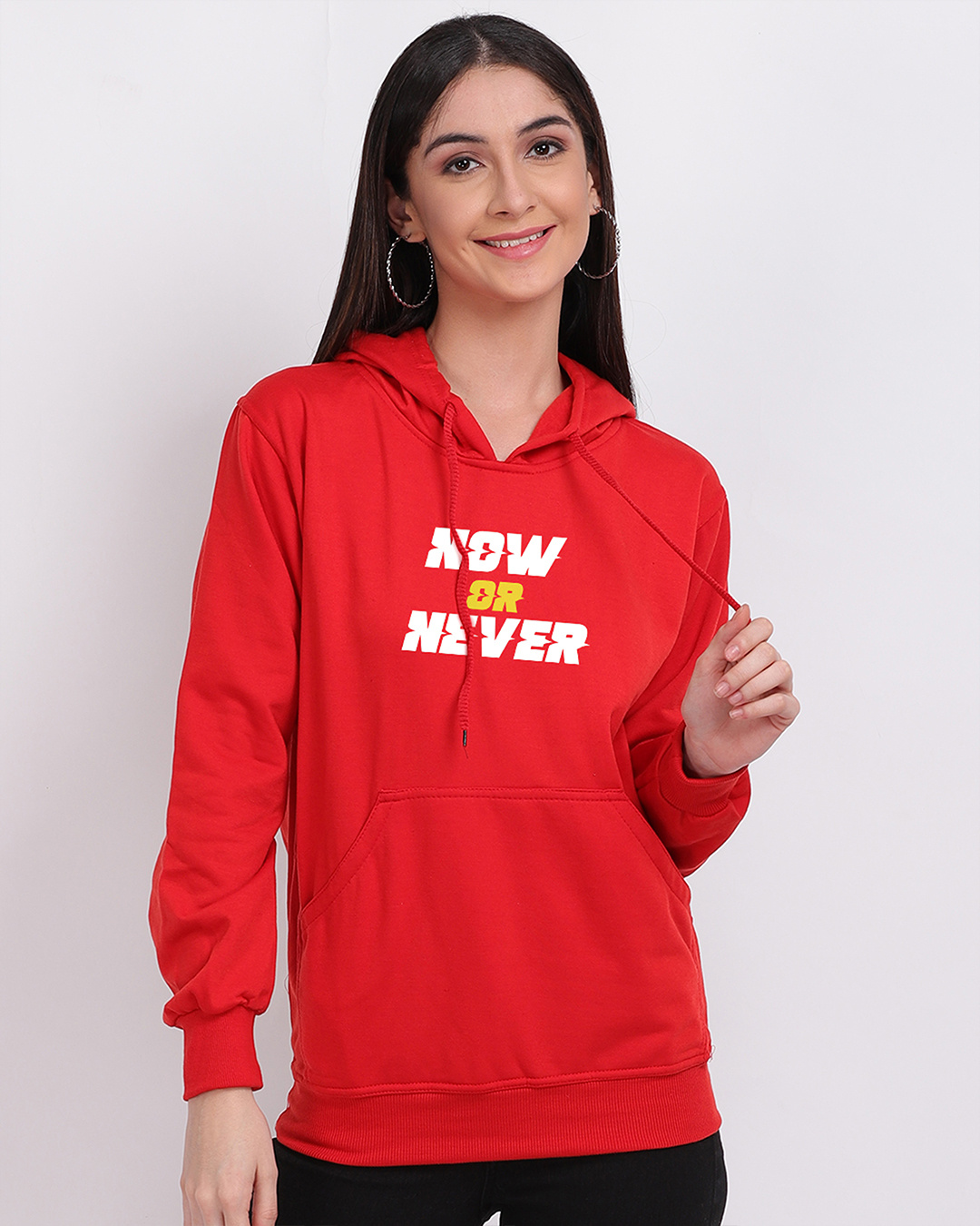 Buy Women's Now Or Never Hoodie Online at Bewakoof
