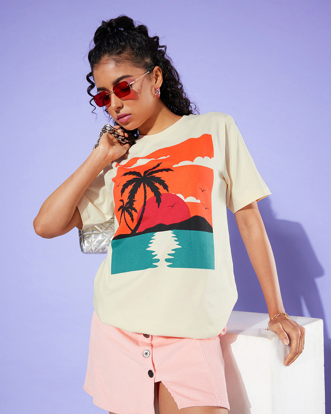 AMAZING LANKA GRAPHIC PRINTED OVERSIZED T - SHIRT