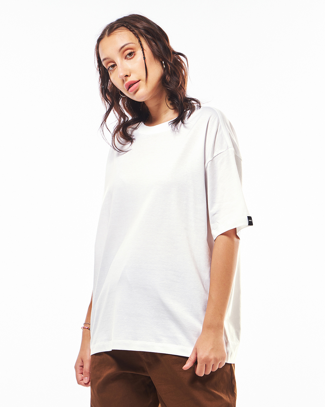 Shop Women's White Oversized T-shirt-Back