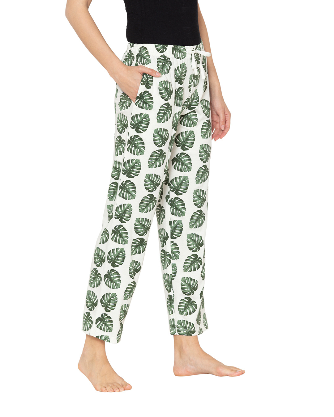 Shop Women's Off White All Over Printed Pyjamas-Back