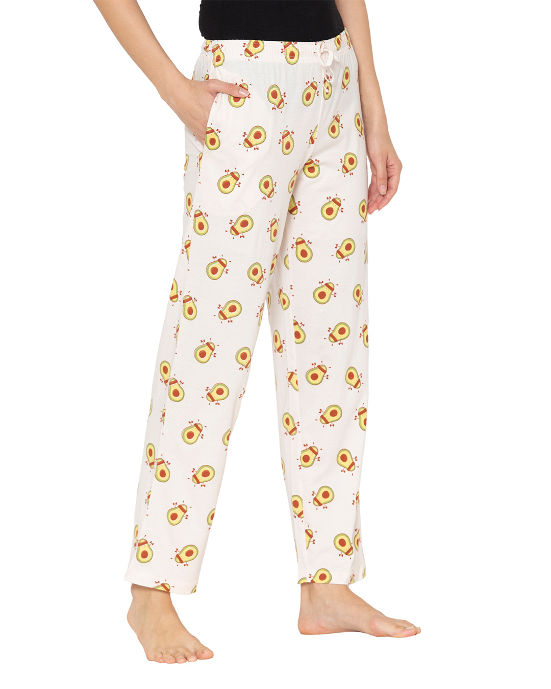 Shop Women's Off White Printed Pyjamas-Back