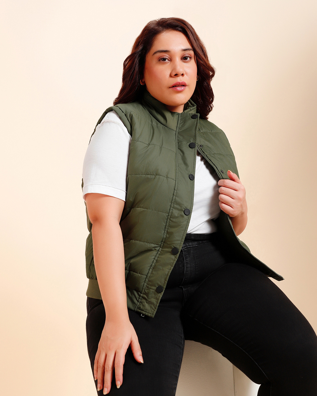 Plus size sleeveless jacket best sale