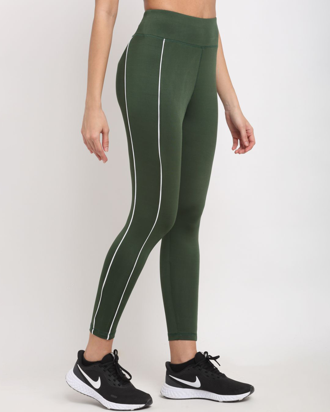 Shop Women's Olive Sweat Wicking Tights-Back