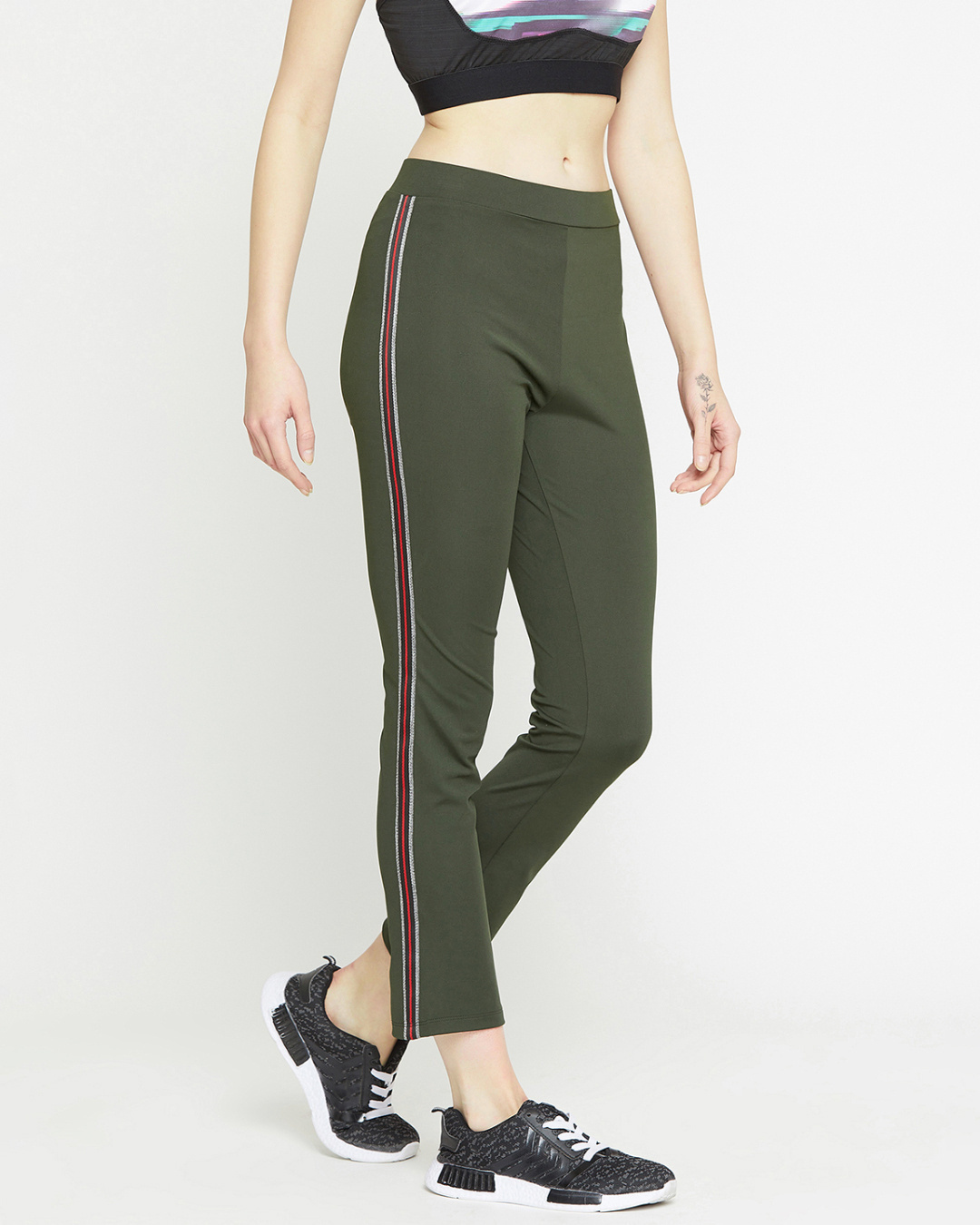 Shop Women's Olive Track Pants-Back