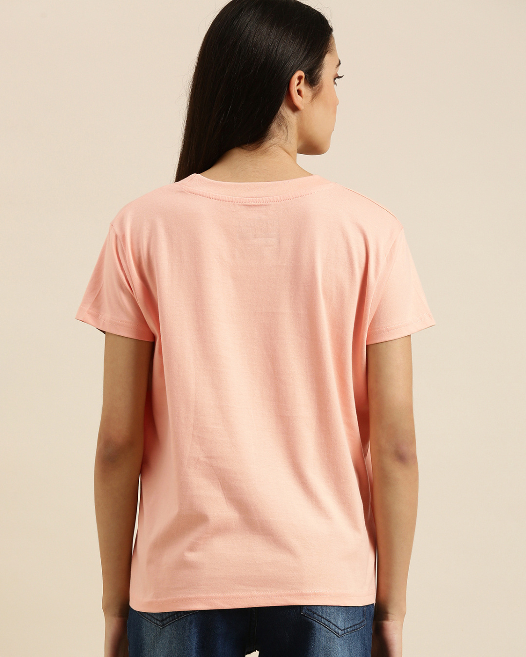 Shop Women's Orange Bold and Brave Typography Oversized T-shirt-Back