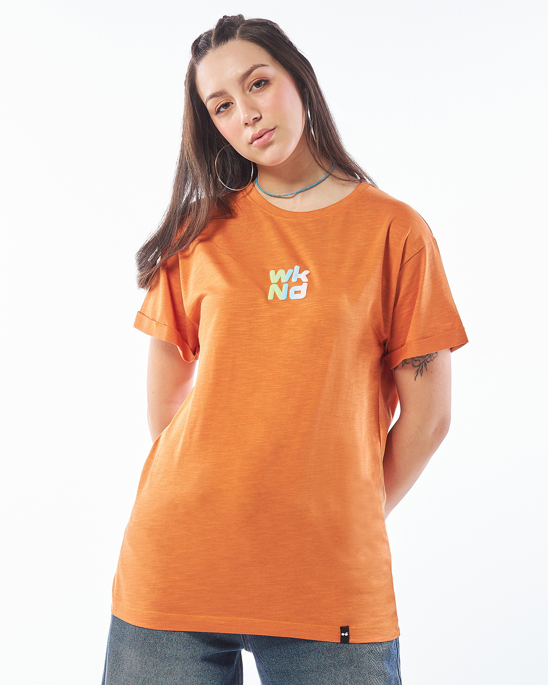 Shop Women's Orange Chill Out Graphic Printed Boyfriend T-shirt-Back