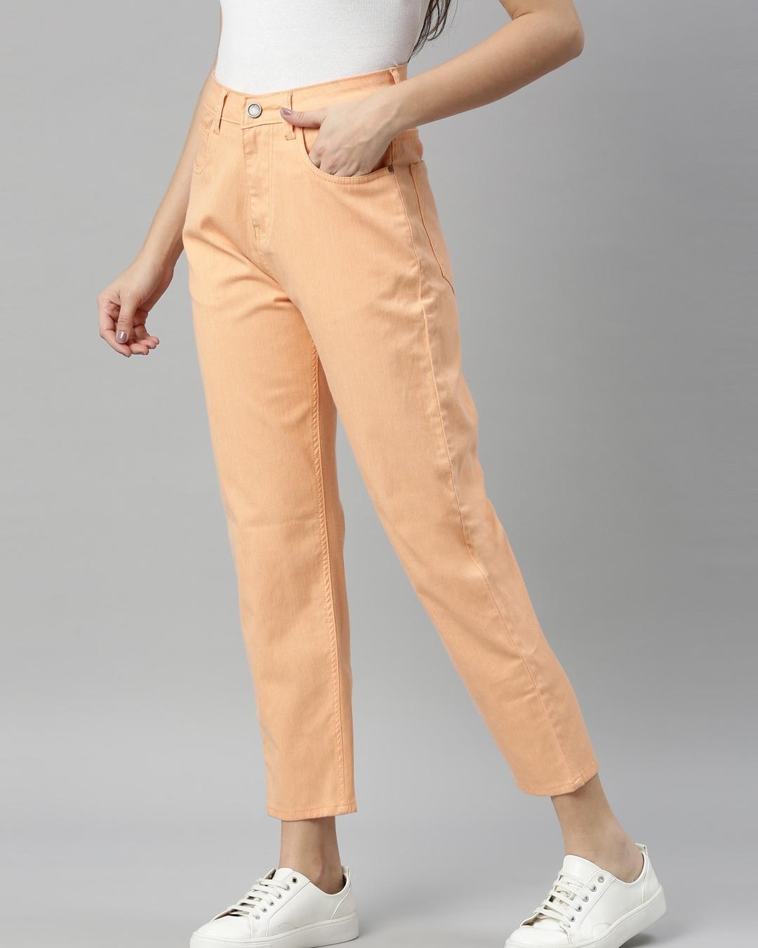 Shop Women's Orange Jeans-Back