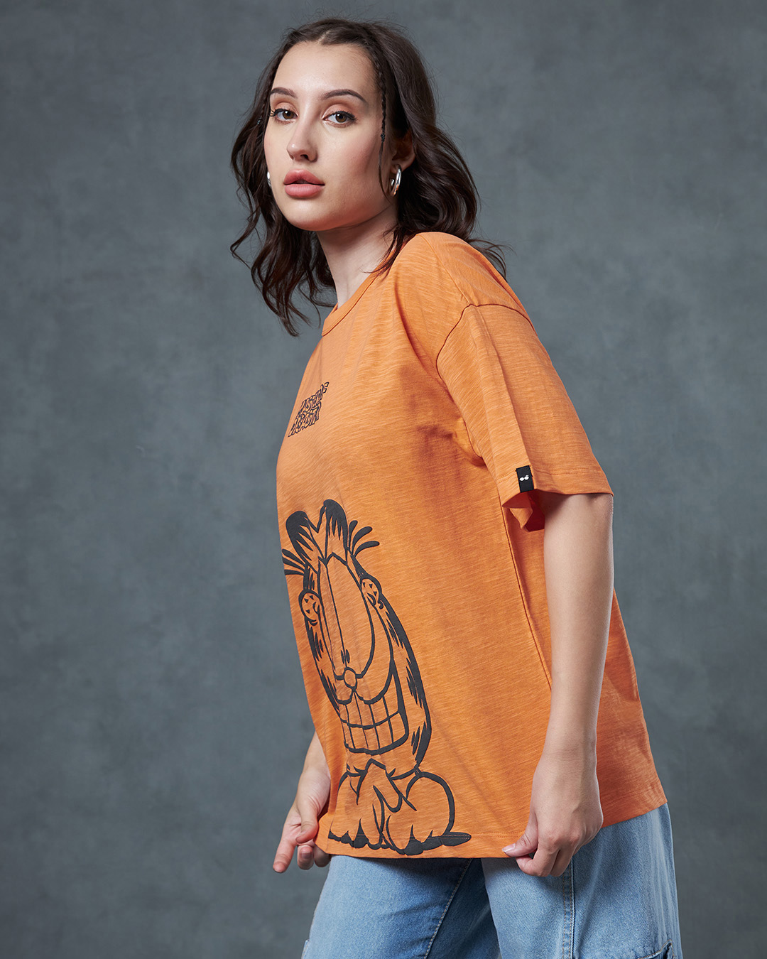 Shop Women's Orange Master Graphic Printed Oversized T-shirt-Back