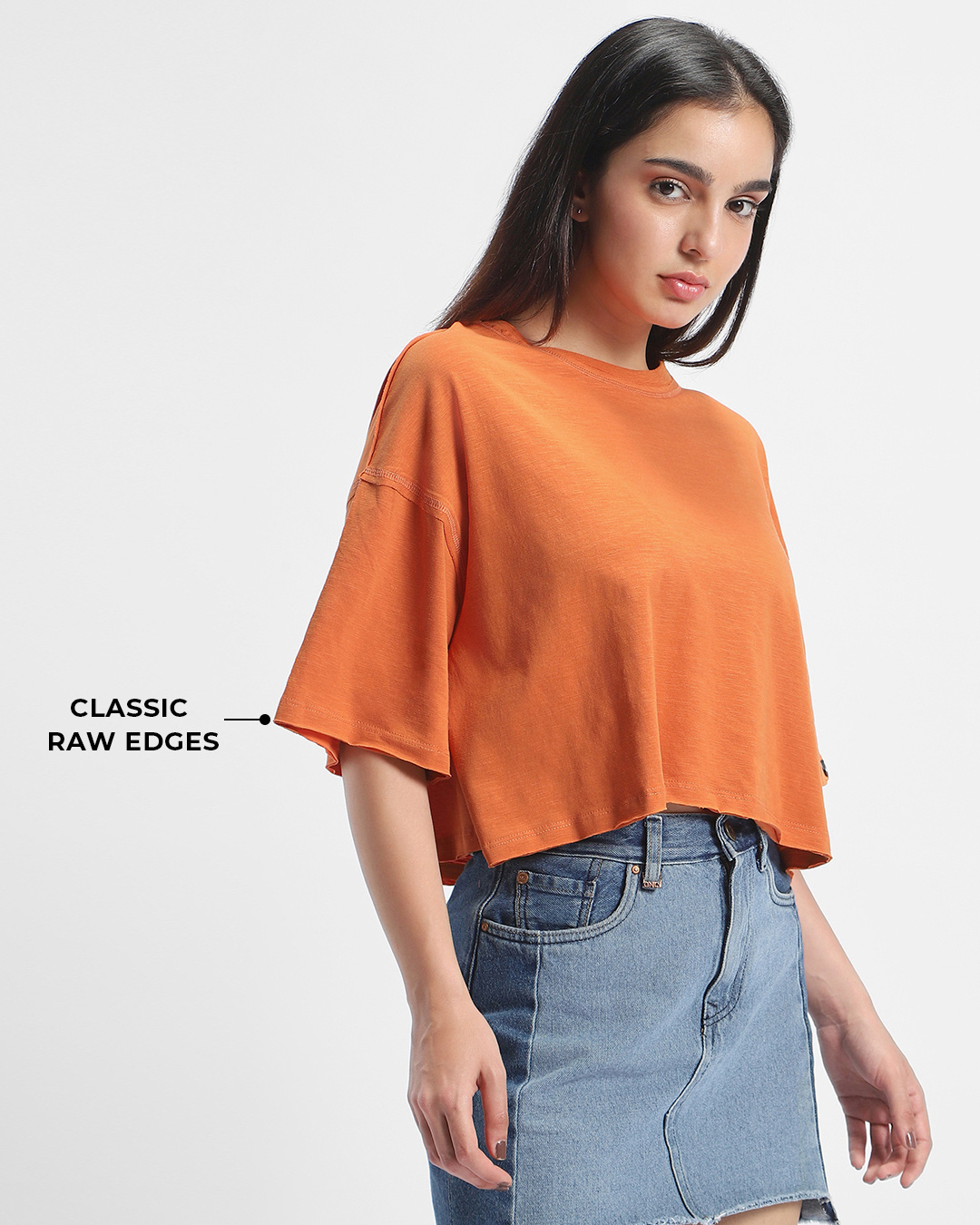 Shop Women's Orange Oversized Short Top-Back