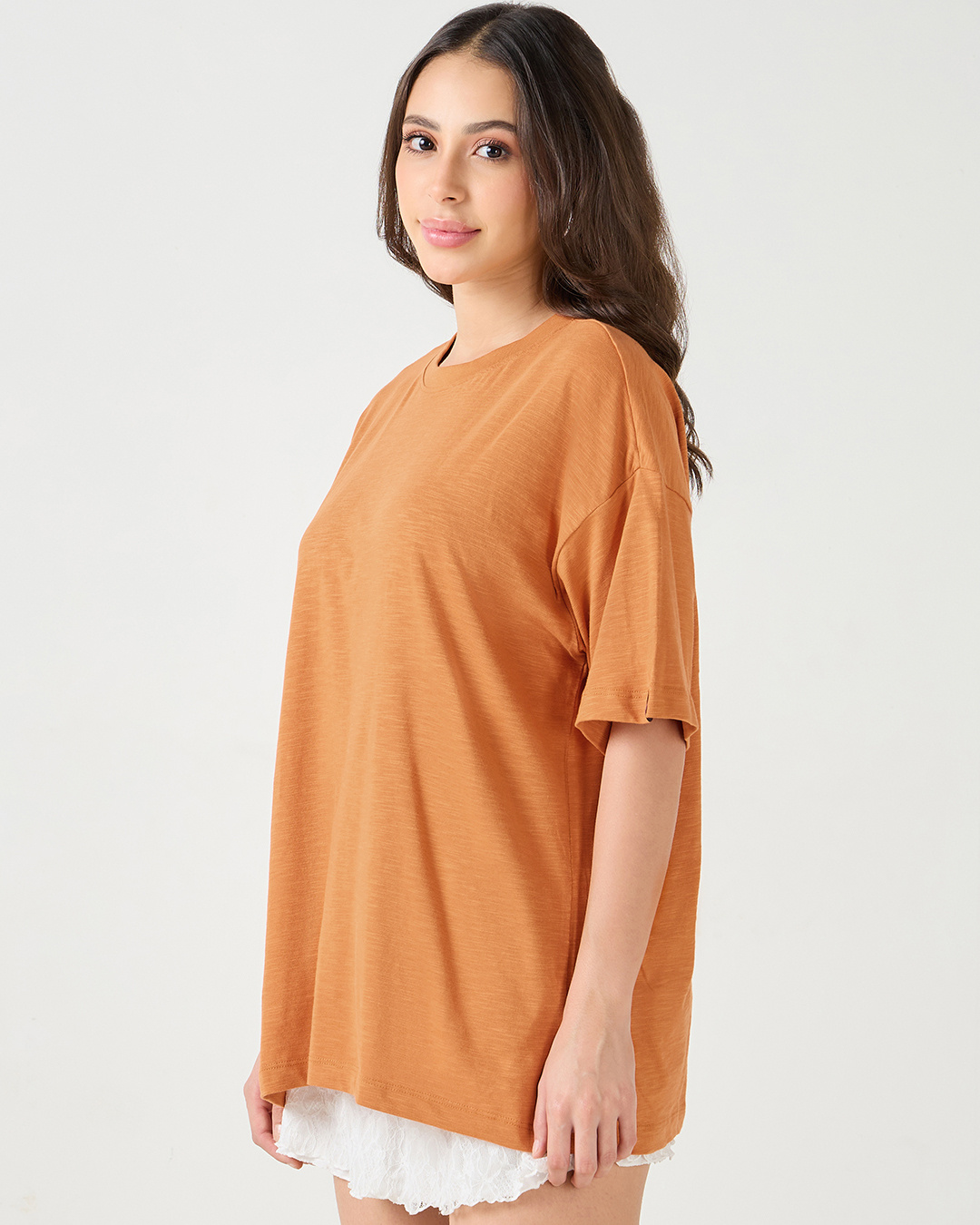Shop Women's Orange Oversized T-shirt-Back