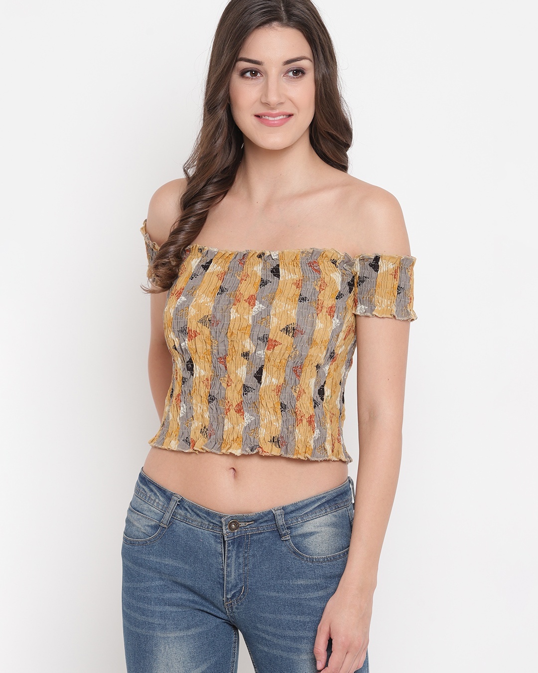 Buy Women's Orange Printed Top for Women Orange Online at Bewakoof